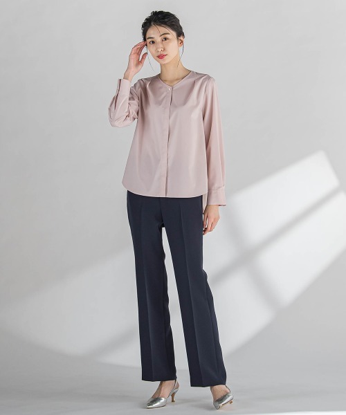 la.f…(ラエフ)の「セラテリーダブルクロスセミフレアパンツ≪洗濯機で洗える≫(スラックス・レディース・ネイビー/ベージュ・9号/11号/7号)」の18枚目の写真