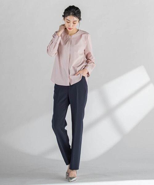 la.f…(ラエフ)の「セラテリーダブルクロスセミフレアパンツ≪洗濯機で洗える≫(スラックス・レディース・ネイビー/ベージュ・9号/11号/7号)」の17枚目の写真