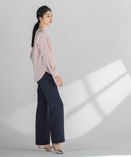 la.f…(ラエフ)の「セラテリーダブルクロスセミフレアパンツ≪洗濯機で洗える≫(スラックス・レディース・ネイビー/ベージュ・9号/11号/7号)」の16枚目の写真