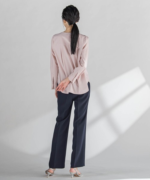 la.f…(ラエフ)の「セラテリーダブルクロスセミフレアパンツ≪洗濯機で洗える≫(スラックス・レディース・ネイビー/ベージュ・9号/11号/7号)」の15枚目の写真