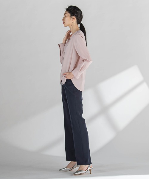 la.f…(ラエフ)の「セラテリーダブルクロスセミフレアパンツ≪洗濯機で洗える≫(スラックス・レディース・ネイビー/ベージュ・9号/11号/7号)」の14枚目の写真