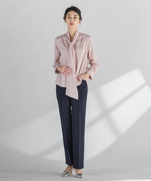 la.f…(ラエフ)の「セラテリーダブルクロスセミフレアパンツ≪洗濯機で洗える≫(スラックス・レディース・ネイビー/ベージュ・9号/11号/7号)」の13枚目の写真