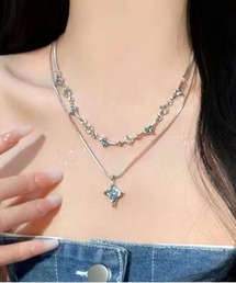 ARCHIVER | 【Bz】変形スターダストモチーフスネークチェーンネックレス2点セット/Y2K（MA/EK272）(ネックレス)