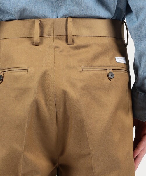 セール】コットンキュプラ ツイル 2タックワイドストレートパンツ