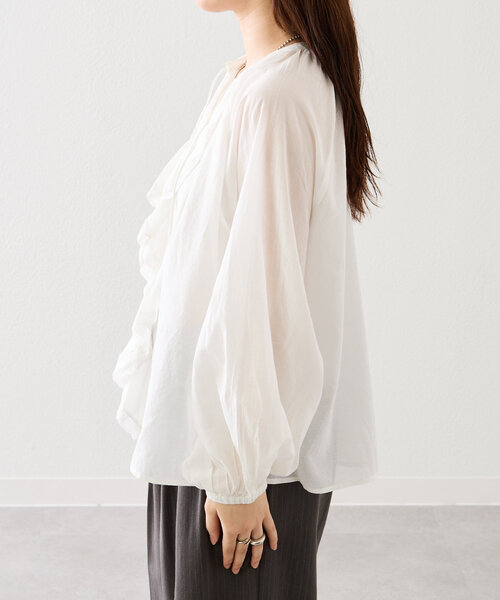 mystic(ミスティック)の「FANAKA ruffle blouse(シャツ/ブラウス・レディース・ホワイト/ブラック・FREE)」の8枚目の写真