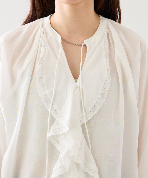 mystic(ミスティック)の「FANAKA ruffle blouse(シャツ/ブラウス・レディース・ホワイト/ブラック・FREE)」の10枚目の写真