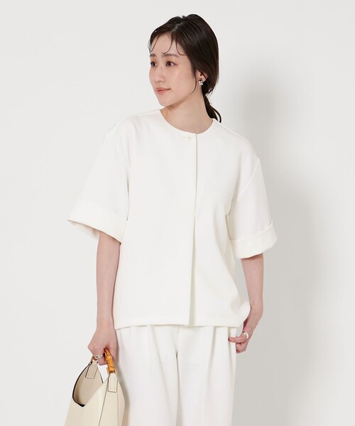 UNITED ARROWS(ユナイテッドアローズ)の「LIGHT SPONGY ブラウス(シャツ/ブラウス・レディース・オフホワイト/ブラック/ダークグレー・FREE)」の6枚目の写真