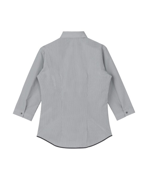 TOKYO SHIRTS（トウキョウシャツ）の「透け防止 形態安定ノーアイロン スキッパー 7分袖ビジネスワイシャツ（ビジネスシャツ・レディース・グレー・LL/M/L/XL/S）」の2枚目の写真