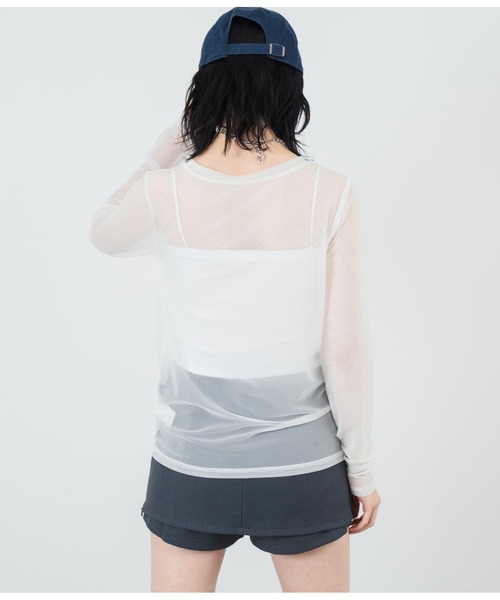 ANAP(アナップ)の「パワーメッシュ クルーネックロンT(Tシャツ/カットソー・レディース・ブラック/ホワイト・FREE)」の14枚目の写真