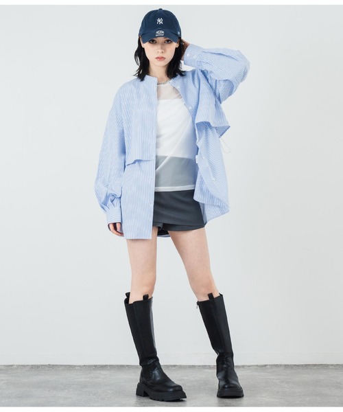 ANAP(アナップ)の「パワーメッシュ クルーネックロンT(Tシャツ/カットソー・レディース・ブラック/ホワイト・FREE)」の6枚目の写真