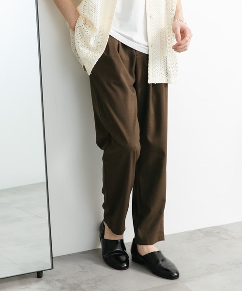 SENSE OF PLACE by URBAN RESEARCH（センスオブプレイスバイアーバンリサーチ）の「ダブルタックテーパードパンツ（その他パンツ・メンズ・ブラック/ライトベージュ/チャコールグレー/ブラウン・SMALL/MEDIUM/LARGE）」の15枚目の写真