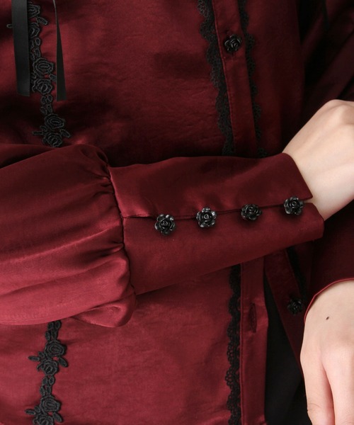 DearMyLove（ディアマイラブ）の「ゴシック風バラレースフリルブラウス（シャツ/ブラウス・レディース・ブラック/ボルドー/パープル・MEDIUM/LARGE/LL/3L）」の12枚目の写真