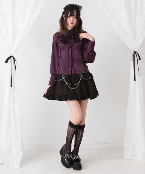 DearMyLove（ディアマイラブ）の「ゴシック風バラレースフリルブラウス（シャツ/ブラウス・レディース・ブラック/ボルドー/パープル・MEDIUM/LARGE/LL/3L）」の13枚目の写真