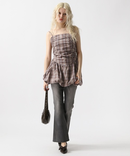 FOREVER 21（フォーエバー トゥエンティーワン）の「【2025SS】バルーンキャミワンピース（ワンピース・レディース・オフホワイト/ブラック/ブラウン/ドット・SMALL/MEDIUM）」の5枚目の写真