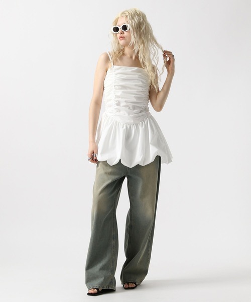 FOREVER 21（フォーエバー トゥエンティーワン）の「【2025SS】バルーンキャミワンピース（ワンピース・レディース・オフホワイト/ブラック/ブラウン/ドット・SMALL/MEDIUM）」の9枚目の写真