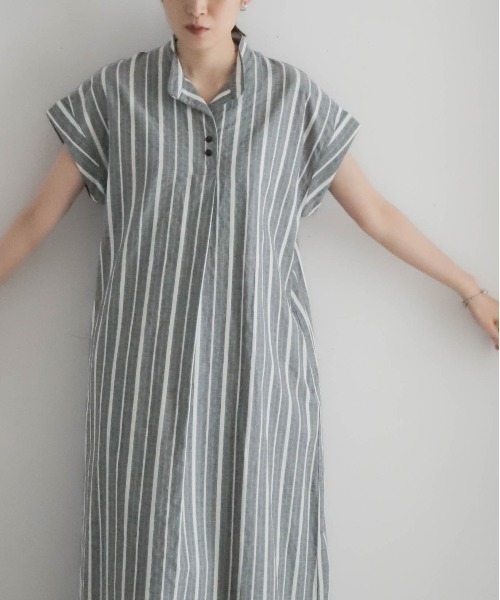 ストライプーシャンブレー スキッパーワンピース | NOMBRE IMPAIR