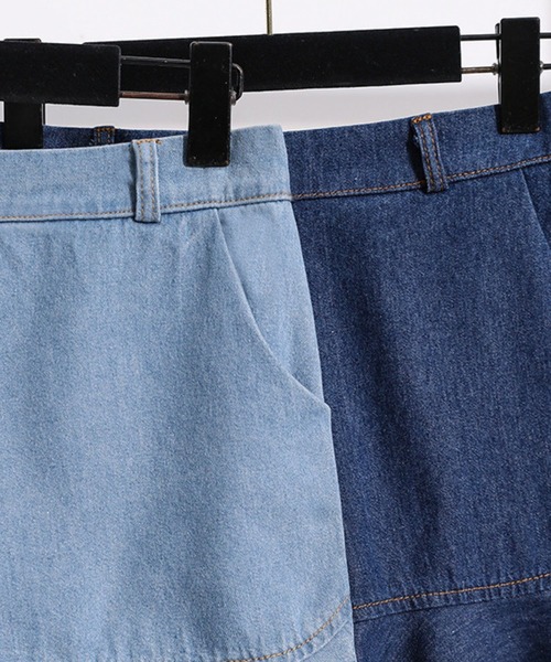 SPIGA(スピーガ)の「裾ペプラムキュロット(デニムパンツ・レディース・ネイビー/ブルー・SMALL/MEDIUM/LARGE)」の6枚目の写真