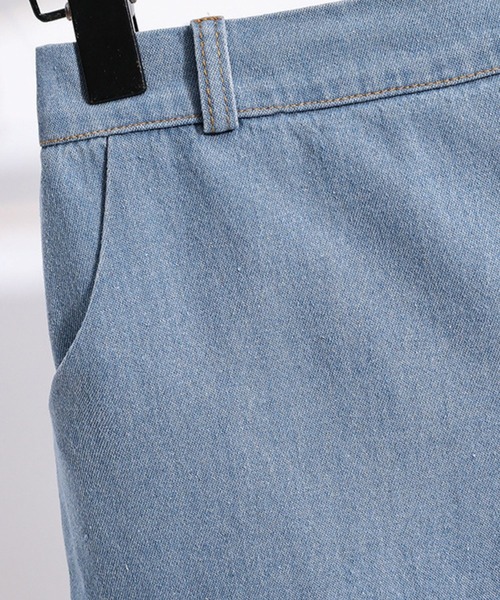 SPIGA(スピーガ)の「裾ペプラムキュロット(デニムパンツ・レディース・ネイビー/ブルー・SMALL/MEDIUM/LARGE)」の9枚目の写真