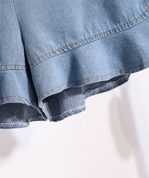 SPIGA(スピーガ)の「裾ペプラムキュロット(デニムパンツ・レディース・ネイビー/ブルー・SMALL/MEDIUM/LARGE)」の10枚目の写真