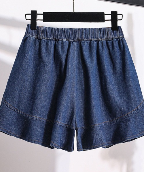 SPIGA(スピーガ)の「裾ペプラムキュロット(デニムパンツ・レディース・ネイビー/ブルー・SMALL/MEDIUM/LARGE)」の5枚目の写真
