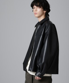 セール】WEB限定/フェイクレザーオーバーブルゾン（ライダース