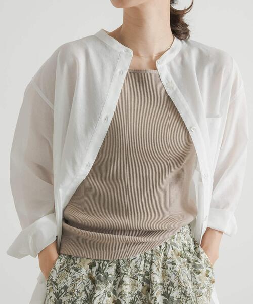 URBAN RESEARCH DOORS(アーバンリサーチドアーズ)の「針抜きテレコスクエアタンクトップ(タンクトップ・レディース・アイボリー/ブラック/ベージュ・MEDIUM)」の3枚目の写真