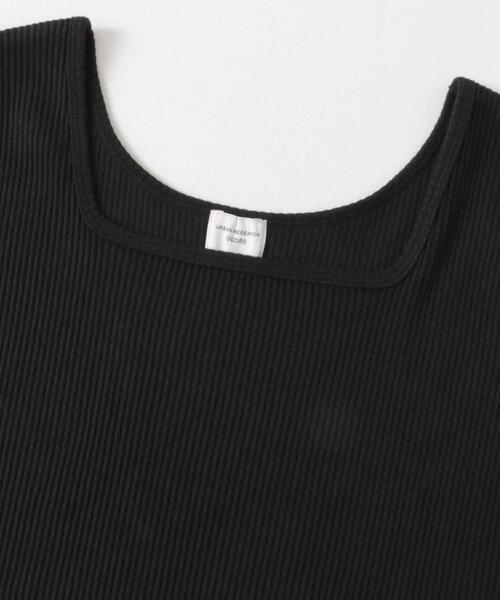 URBAN RESEARCH DOORS(アーバンリサーチドアーズ)の「針抜きテレコスクエアタンクトップ(タンクトップ・レディース・アイボリー/ブラック/ベージュ・MEDIUM)」の7枚目の写真