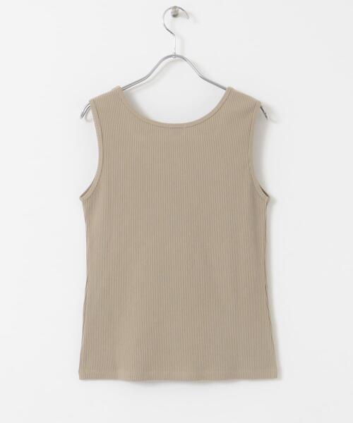 URBAN RESEARCH DOORS(アーバンリサーチドアーズ)の「針抜きテレコスクエアタンクトップ(タンクトップ・レディース・アイボリー/ブラック/ベージュ・MEDIUM)」の9枚目の写真