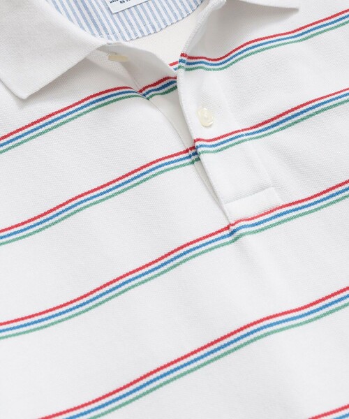 BROOKS BROTHERS(ブルックスブラザーズ)の「スーピマコットンストレッチ ピケ GFロゴ トリプルストライプ ポロシャツ Slim Fit(ポロシャツ・メンズ・グリーン/ホワイト/ブルー・MEDIUM/X-LARGE/LARGE/SMALL/X-SMALL)」の4枚目の写真