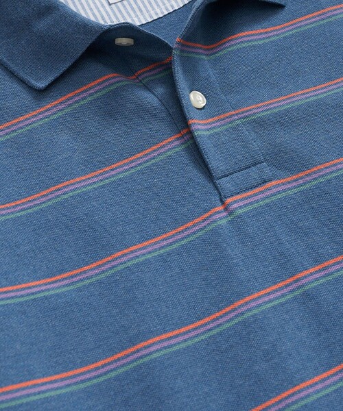 BROOKS BROTHERS(ブルックスブラザーズ)の「スーピマコットンストレッチ ピケ GFロゴ トリプルストライプ ポロシャツ Slim Fit(ポロシャツ・メンズ・グリーン/ホワイト/ブルー・MEDIUM/X-LARGE/LARGE/SMALL/X-SMALL)」の8枚目の写真