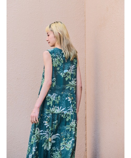 DOLLUPOOPS（ドールアップウップス）の「リーフプリントワンピース（ワンピース・レディース・チャコールグレー/グリーン・38）」の11枚目の写真