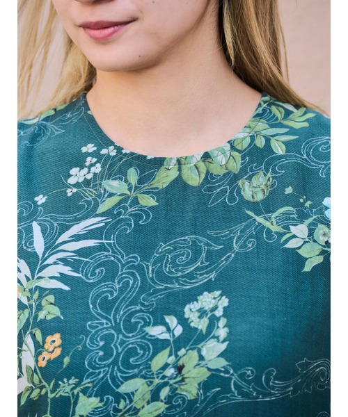 DOLLUPOOPS（ドールアップウップス）の「リーフプリントワンピース（ワンピース・レディース・チャコールグレー/グリーン・38）」の12枚目の写真