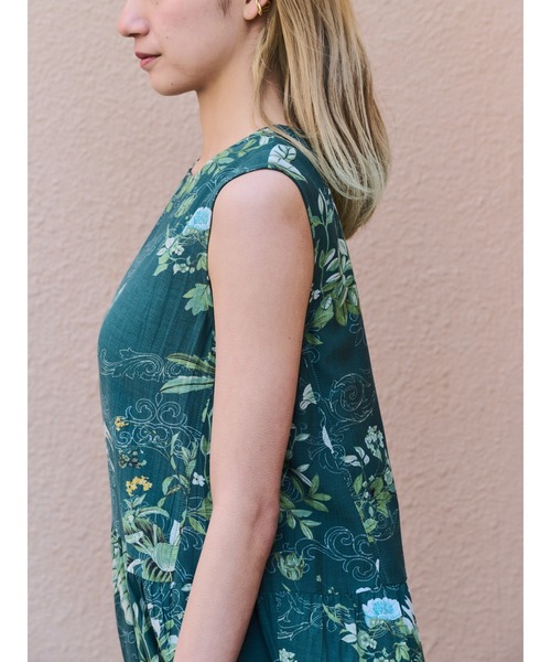 DOLLUPOOPS（ドールアップウップス）の「リーフプリントワンピース（ワンピース・レディース・チャコールグレー/グリーン・38）」の14枚目の写真