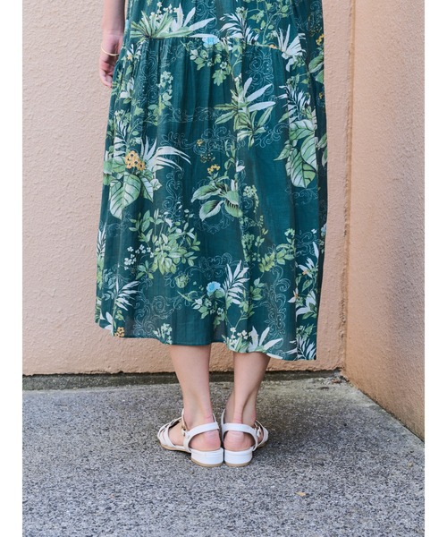 DOLLUPOOPS（ドールアップウップス）の「リーフプリントワンピース（ワンピース・レディース・チャコールグレー/グリーン・38）」の16枚目の写真