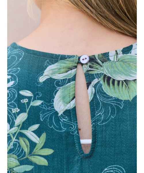 DOLLUPOOPS（ドールアップウップス）の「リーフプリントワンピース（ワンピース・レディース・チャコールグレー/グリーン・38）」の18枚目の写真