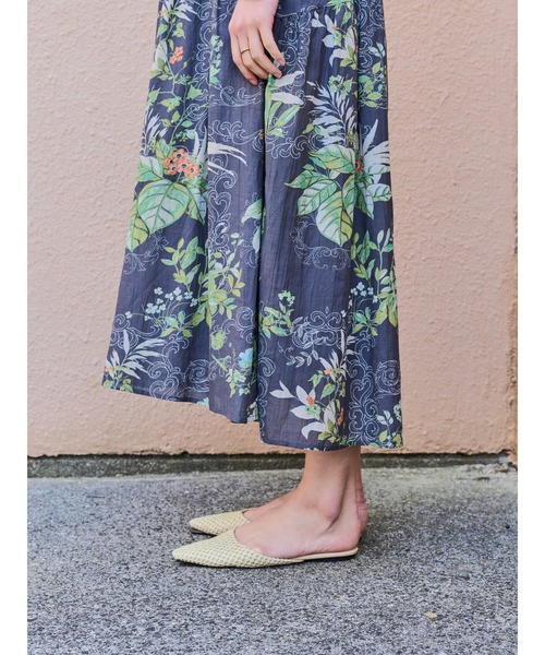 DOLLUPOOPS（ドールアップウップス）の「リーフプリントワンピース（ワンピース・レディース・チャコールグレー/グリーン・38）」の5枚目の写真