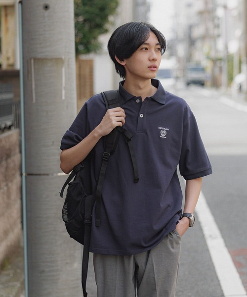 GLOBAL WORK（グローバルワーク）の「カレッジ刺繍ポロシャツ/AND YUA ANY/452258（ポロシャツ・キッズ・ネイビー/チャコール/オフホワイト・FREE）」の14枚目の写真