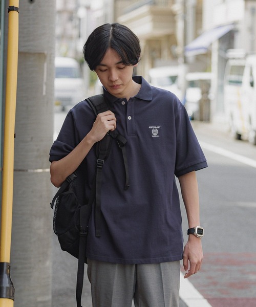 GLOBAL WORK（グローバルワーク）の「カレッジ刺繍ポロシャツ/AND YUA ANY/452258（ポロシャツ・キッズ・ネイビー/チャコール/オフホワイト・FREE）」の15枚目の写真