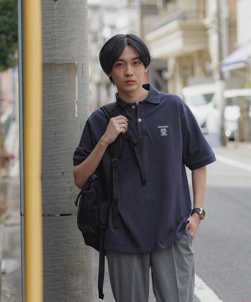 GLOBAL WORK（グローバルワーク）の「カレッジ刺繍ポロシャツ/AND YUA ANY/452258（ポロシャツ・キッズ・ネイビー/チャコール/オフホワイト・FREE）」の16枚目の写真
