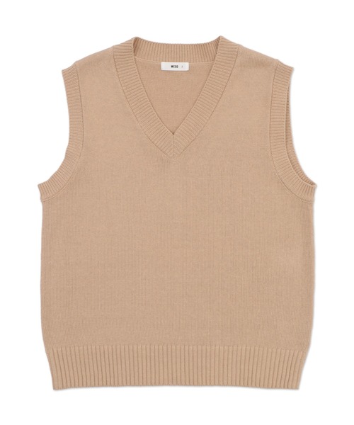 WEGO（ウィゴー）の「WEGO/無地ニットベスト（ベスト・レディース・杢グレー/ブラック/ベージュ/ネイビー/ワイン/オフホワイト・FREE）」の14枚目の写真
