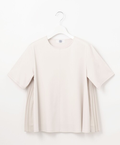 洗える】コットンスムース バック プリーツ カットソー（Tシャツ