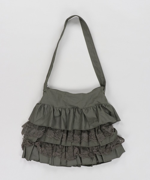 SPINNS（スピンズ）の「ショルダーバッグ/3段レース/NEO森ガール（ショルダーバッグ・レディース・カーキ・ONESIZE）」の2枚目の写真