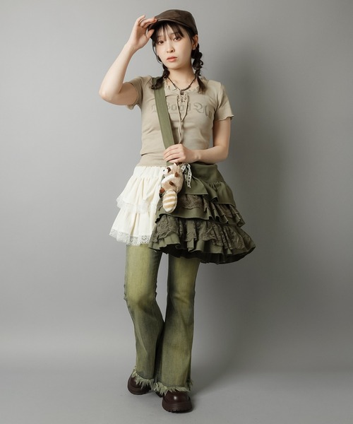 SPINNS（スピンズ）の「ショルダーバッグ/3段レース/NEO森ガール（ショルダーバッグ・レディース・カーキ・ONESIZE）」の7枚目の写真