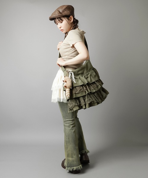 SPINNS（スピンズ）の「ショルダーバッグ/3段レース/NEO森ガール（ショルダーバッグ・レディース・カーキ・ONESIZE）」の10枚目の写真