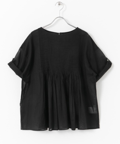 URBAN RESEARCH DOORS（アーバンリサーチドアーズ）の「『UR TECH』ボイルピンタックブラウス（シャツ/ブラウス・レディース・ブラック/オフホワイト/ライトカーキ・MEDIUM）」の11枚目の写真