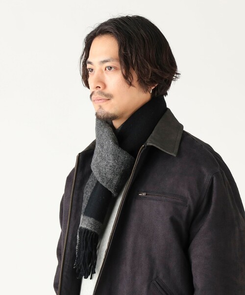 B:MING by BEAMS（ビーミングバイビームス）の「パネル リバーシブル マフラー（ユニセックス）（マフラー・メンズ・ブラック/ブラウン/ネイビー・ONE SIZE）」の4枚目の写真