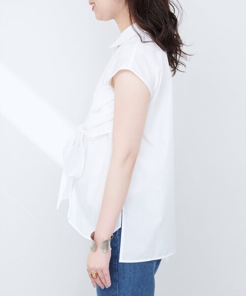 natural couture（ナチュラルクチュール）の「【WEB限定】フロントクロス2WAYシャツブラウス（シャツ/ブラウス・レディース・ネイビー/オフホワイト/ミント/ブルー系その他・FREE）」の15枚目の写真