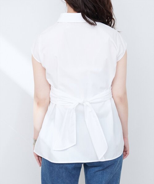 natural couture（ナチュラルクチュール）の「【WEB限定】フロントクロス2WAYシャツブラウス（シャツ/ブラウス・レディース・ネイビー/オフホワイト/ミント/ブルー系その他・FREE）」の12枚目の写真