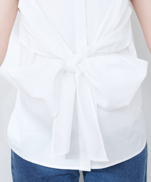 natural couture（ナチュラルクチュール）の「【WEB限定】フロントクロス2WAYシャツブラウス（シャツ/ブラウス・レディース・ネイビー/オフホワイト/ミント/ブルー系その他・FREE）」の7枚目の写真