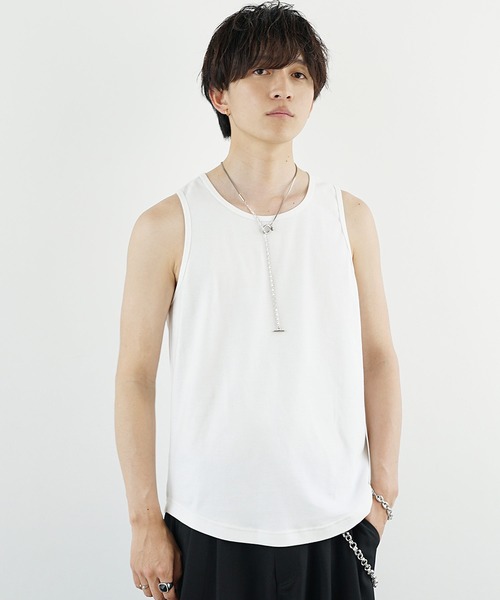 MinoriTY(マイノリティ)の「【MinoriTY】プレミアムコットンインナー専用タンクトップ メンズ ラウンドセミロング(タンクトップ・メンズ・ブラック/ホワイト・L/M/S)」の2枚目の写真